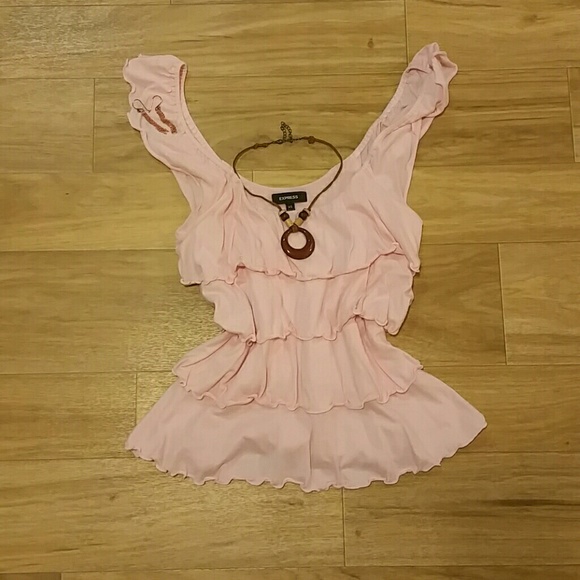 Express Tops - EXPRESS RUFFLED TANK